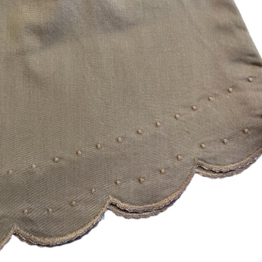 TOMMY HILFIGER Brown Scalloped Edge Cotton Midi Skirt women’s Sz: 16